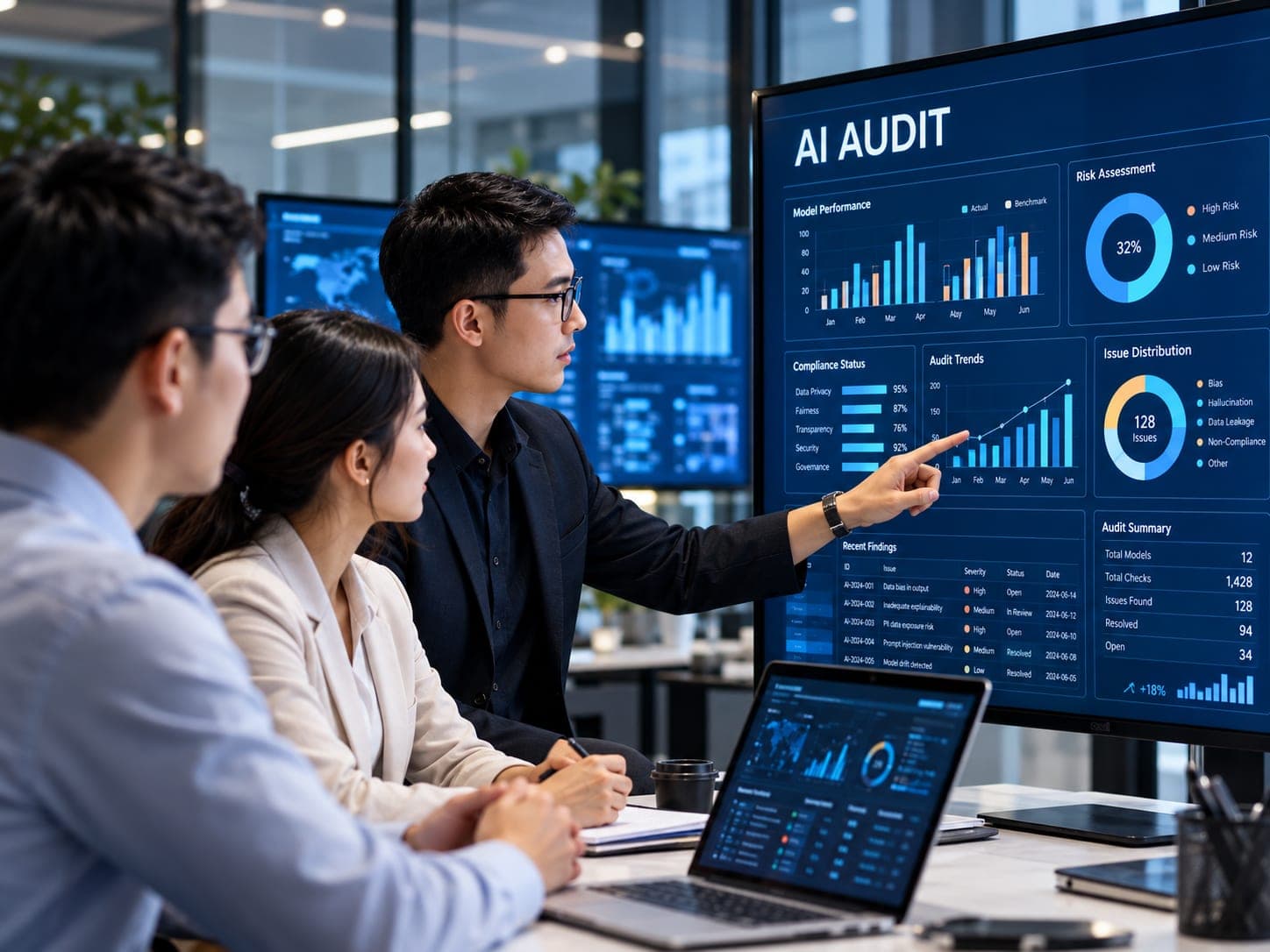 Nhóm phân tích số liệu trong buổi AI Audit (ảnh minh họa)